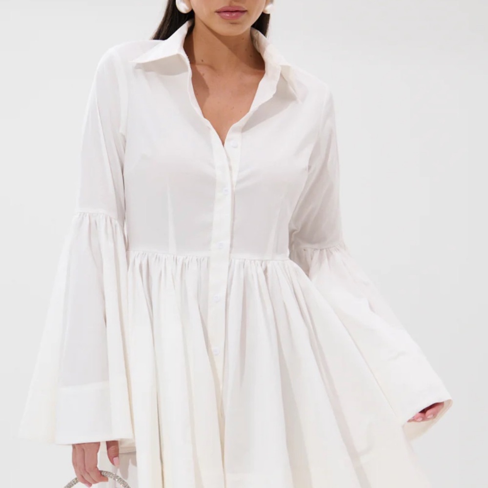 AKIRA AROUND THE WORLD POPLIN MINI DRESS Size SS - Picture 2 of 2